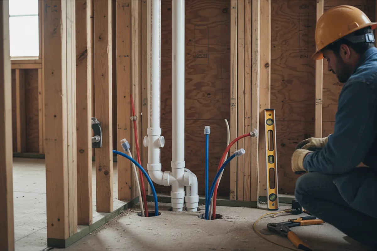 Drain and supply rough-in during Garbage Disposal Repair in Yaphank